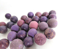 UpperDutch:Marbles,Purple marbles, set of 30 antique clay marbles.