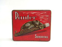 UpperDutch:Tin,Panter Senoritas. Dutch cigar tin. Collectible advertising, cigar tin.