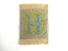 UpperDutch:,Letter H monogram Applique,  1930s Vintage Embroidered applique. Alphabet letter H Monogram application, antique letter.