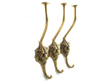 UpperDutch:,Set of 3 Lion hooks Solid Brass Lion Head Wall hook - Coat hooks. Decorative animal storage solution, coat hangers.