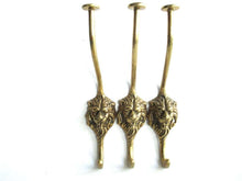 UpperDutch:,Set of 3 Lion hooks Solid Brass Lion Head Wall hook - Coat hooks. Decorative animal storage solution, coat hangers.