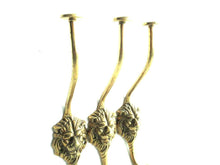 UpperDutch:,Set of 3 Lion hooks Solid Brass Lion Head Wall hook - Coat hooks. Decorative animal storage solution, coat hangers.