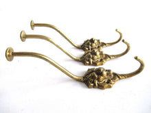 UpperDutch:,Set of 3 Lion hooks Solid Brass Lion Head Wall hook - Coat hooks. Decorative animal storage solution, coat hangers.