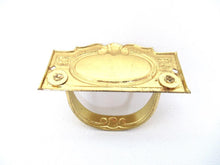 1 (ONE) Vintage Brass Drawer Handle, Escutcheon, keyhole cover.