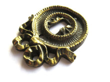 Antique Bow Escutcheon, Solid Brass, Keyhole Cover.