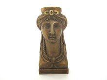 Antique Empire Ornament, solid bronze female furniture embellishment. Ornate ornamental furniture mount.