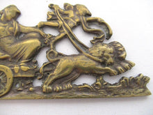 Antique embellishment, ornament, pediment. Empire, lions, chariot.