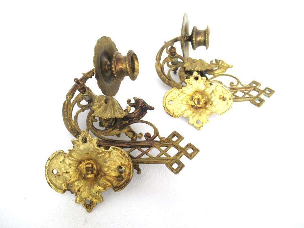 Antique Victorian Candle Holders Aesthetic Movement Griffins