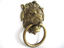 UpperDutch:Door knocker,Door Knocker Lion Head Antique Solid Brass 9'' inch.