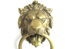 UpperDutch:Door knocker,Door Knocker Lion Head Antique Solid Brass 9'' inch.