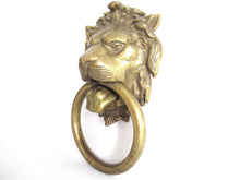 UpperDutch:Door knocker,Door Knocker Lion Head Antique Solid Brass 9'' inch.