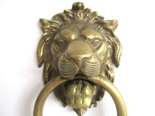 UpperDutch:Door knocker,Door Knocker Lion Head Antique Solid Brass 9'' inch.