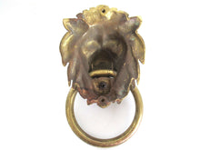 UpperDutch:Door knocker,Door Knocker Lion Head Antique Solid Brass 9'' inch.