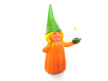 UpperDutch:Gnomes,1 (ONE) Gnome figurine, Gnome after a design by Rien Poortvliet, Brb Gnome holding candle, Lisa the Gnome.