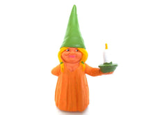 UpperDutch:Gnomes,1 (ONE) Gnome figurine, Gnome after a design by Rien Poortvliet, Brb Gnome holding candle, Lisa the Gnome.