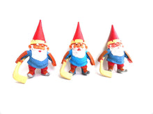 UpperDutch:Gnomes,1 (ONE) Gnome figurine, Gnome after a design by Rien Poortvliet, Brb Gnome, David the Gnome, gnome playing hockey.