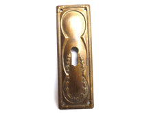 UpperDutch:Hooks and Hardware,Keyhole cover, Brass Stamped Shabby Escutcheon, keyhole plate.