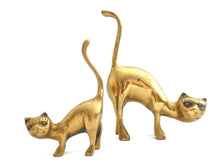 UpperDutch:Home and Decor,Brass Cats, Set of 2 Brass Cat figurines, mid century cats.