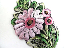 UpperDutch:Sewing Supplies,Flower Patch - Applique, 1930s vintage embroidered applique. Vintage floral patch, sewing supply.