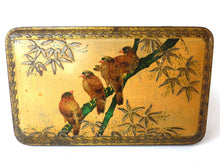 UpperDutch:Tin,Antique Tin. Decorative Antique Tin with Birds. Canister, birds, tin, storage.