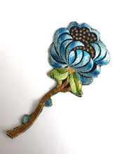 UpperDutch:Sewing Supplies,Antique Flower Applique 1930s vintage embroidered applique. Vintage floral patch, sewing supply.