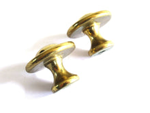 UpperDutch:Hooks and Hardware,1 (ONE) Small vintage brass Drawer knob, Cabinet pull,  Gold tone drawer pull. Brass cabinet hardware.