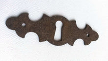 UpperDutch:Hooks and Hardware,One Keyhole cover, shabby, rusty keyhole frame, Antique metal Escutcheon.