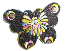 UpperDutch:Sewing Supplies,Butterfly Patch, 1930s vintage embroidered applique. Vintage patch, sewing supply. Applique, Crazy quilt.