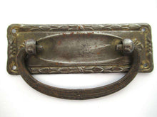 UpperDutch:Pull,Authentic Brass Rusty Drawer Handle, Escutcheon, Drop pull.