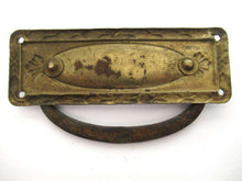 UpperDutch:Pull,Authentic Brass Rusty Drawer Handle, Escutcheon, Drop pull.