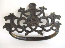 UpperDutch:Pull,Drawer Handle with cherub, Antique Ornate drawer handle, Escutcheon, Floral Brass Drawer handle, Furniture Applique.