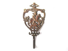 UpperDutch:,Antique Solid Brass Ornate Wall hook - Coat hook - Horse - Equestrian