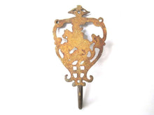 UpperDutch:,Antique Solid Brass Ornate Wall hook - Coat hook - Horse - Equestrian